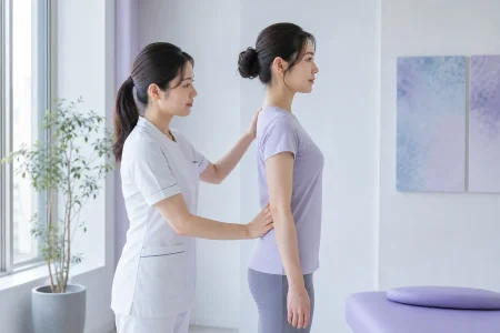 姿勢の確認をするイメージ