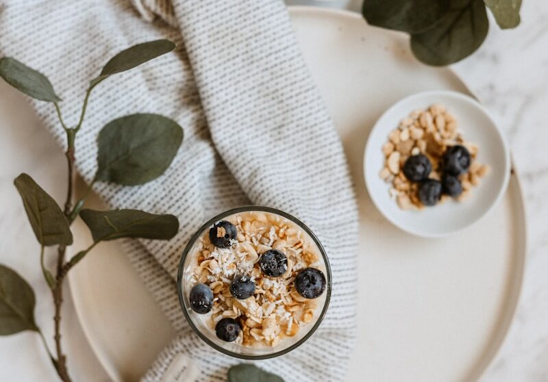 cups on plate on table