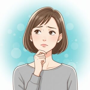 顔の歪みに悩む人のイメージ