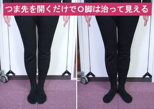 つま先の向きの比較