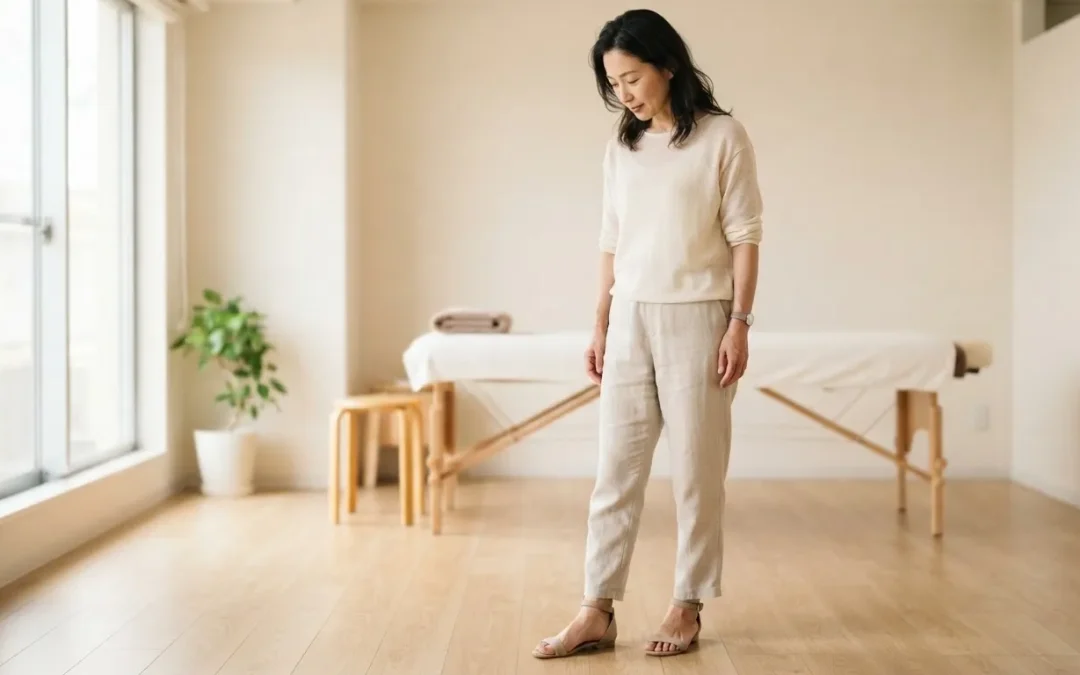 膝下O脚で膝から下の脚のラインが気になる女性