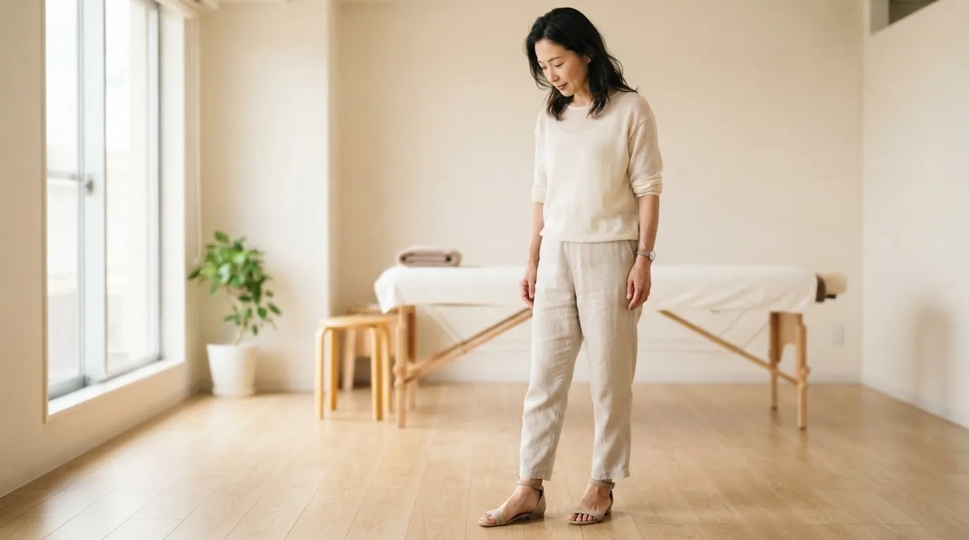 膝下O脚で膝から下の脚のラインが気になる女性